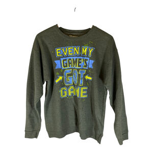 Hanes Mens Sweatshirt 2XL Green Blue Even My‎ Games Got Game Casual Gamer Gaming